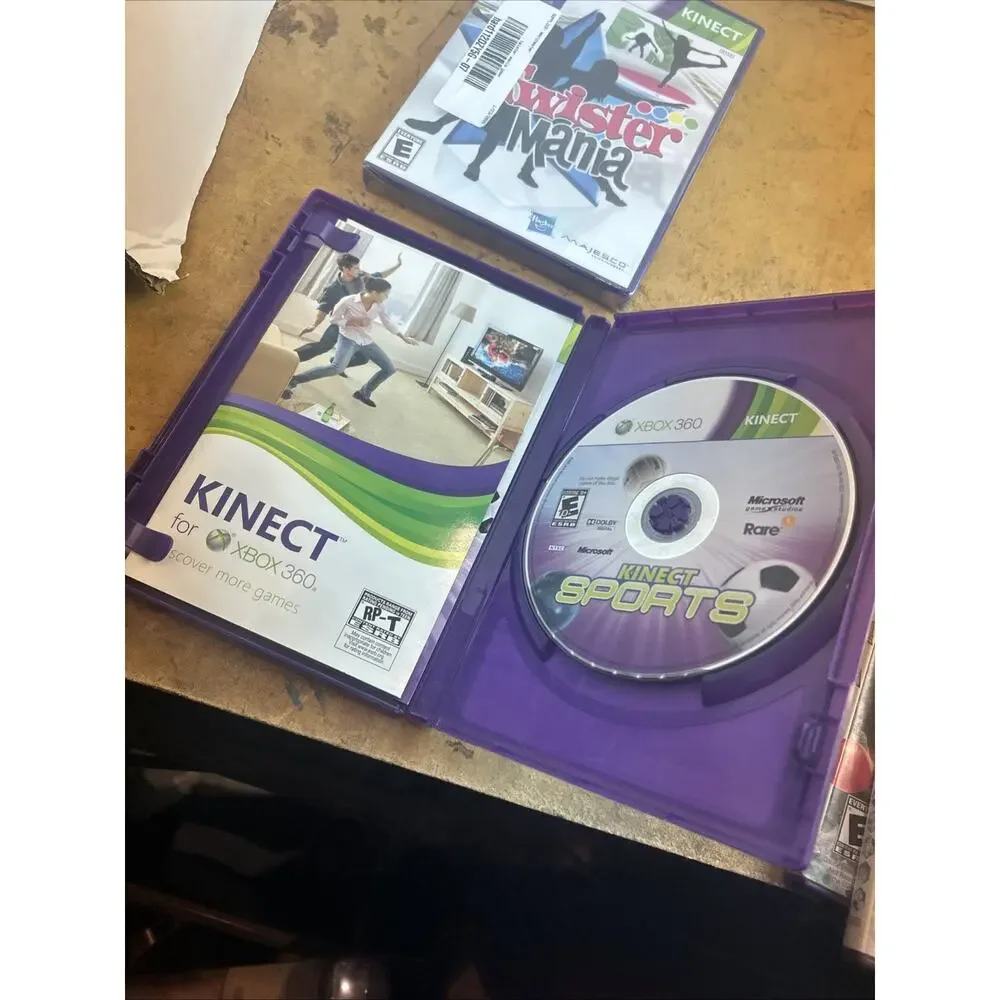 4 Game Xbox 360 Bundle Lot Deca Sports Freedom Twister Mania Kinect Adventures